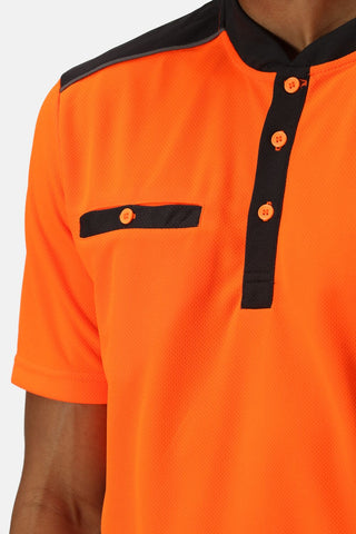 Men's Tactical Hi Vis Reflective Polo Work Shirt